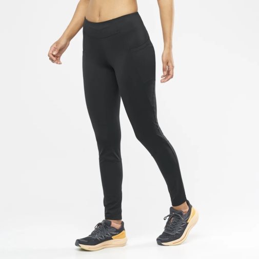 Black Salomon Cross Run 28'' Women's Running Tights | PH 52713B